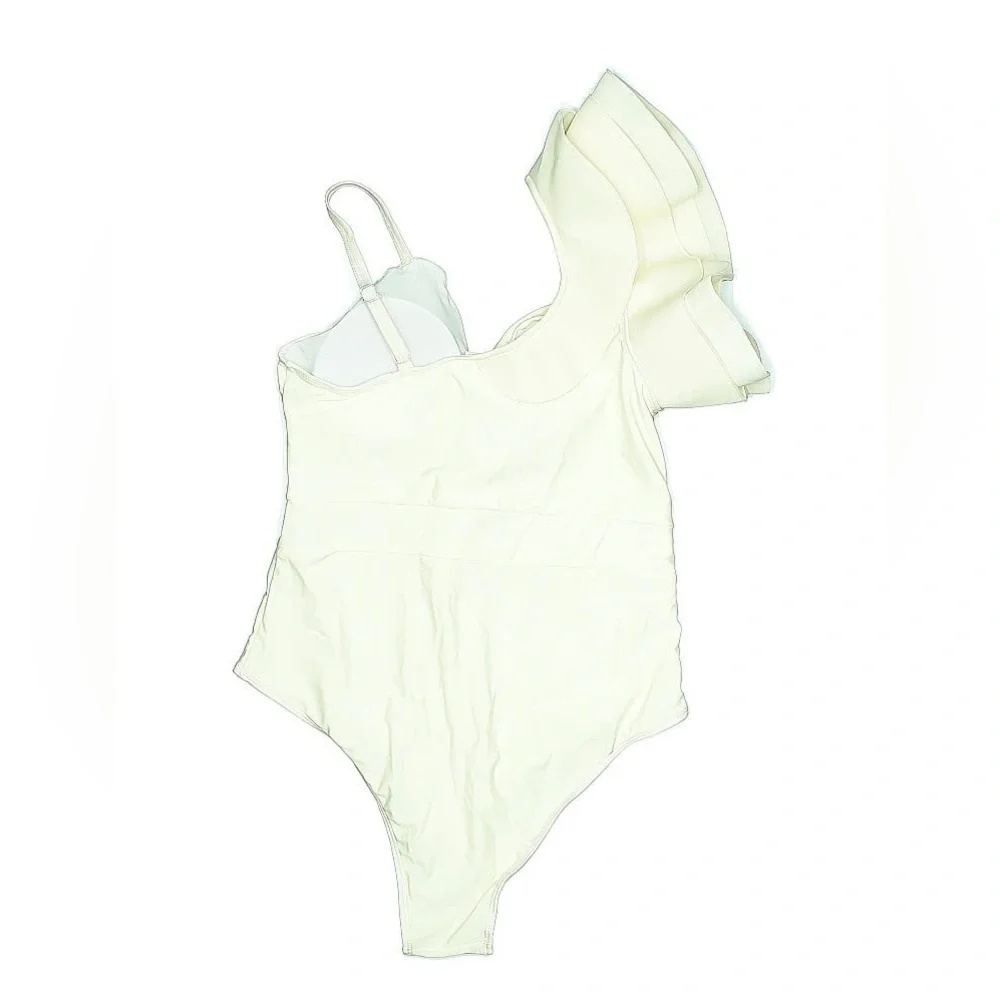 One Shoulder Ruffle One Piece Swimsuit